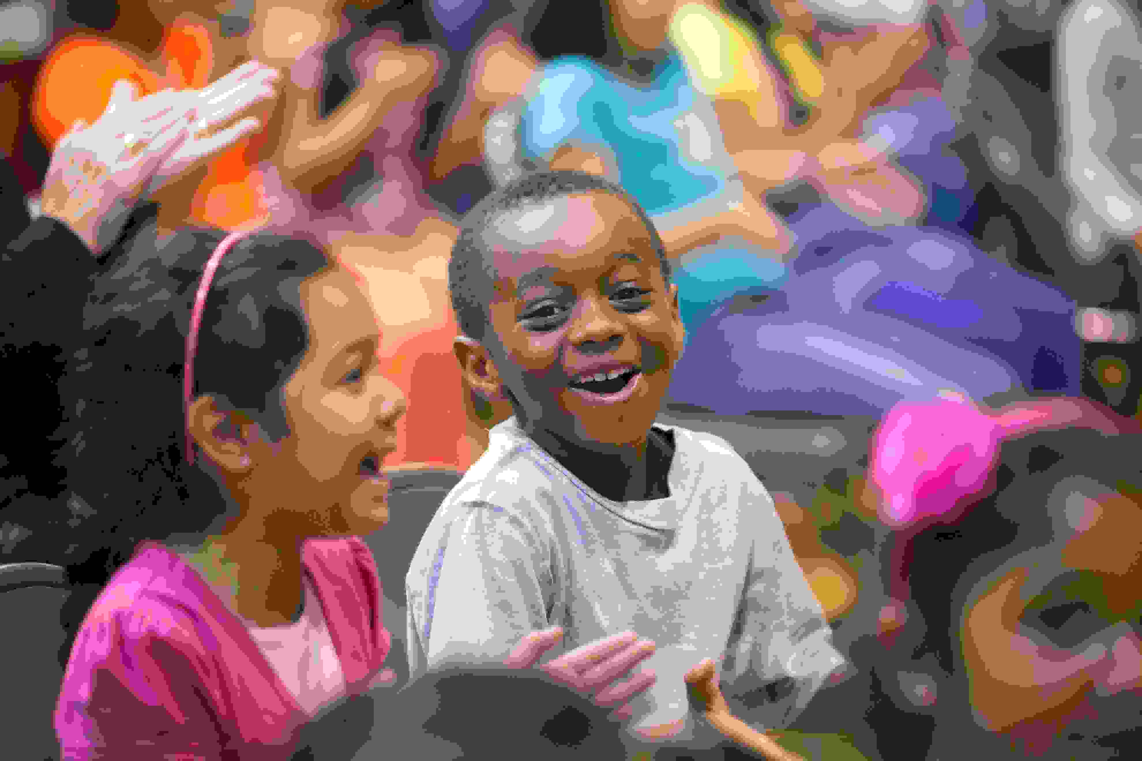 laughing kids at a family concert