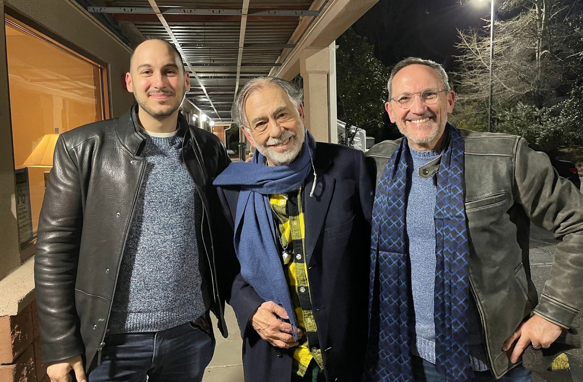 Yoni Golijov (from left), Francis Ford Coppola and Osvaldo Golijov in 2023, as they started working on the music for "Megalopolis."