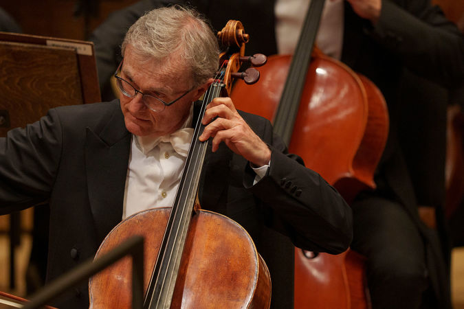 cellist playing