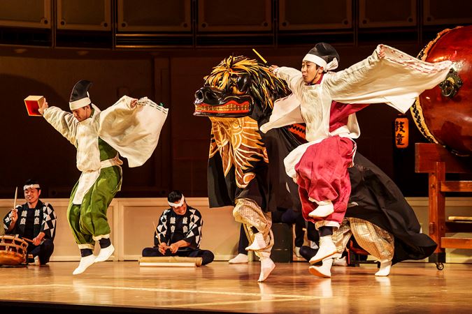 Kodo performs Okoshi, a demon deity dance set to the beat of taiko