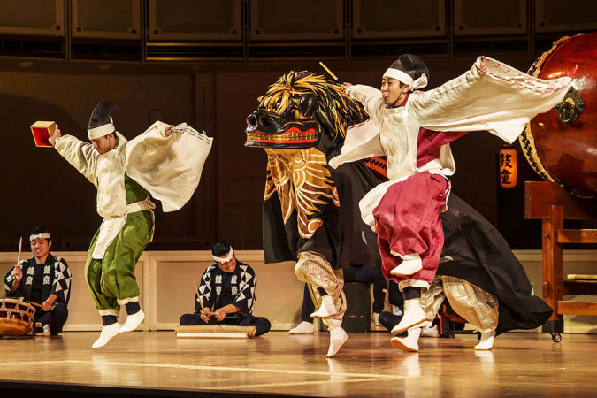 Kodo performs Okoshi, a demon deity dance set to the beat of taiko