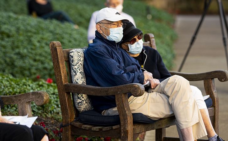 Residents of Montgomery Place enjoy a concert by CSO musicians.