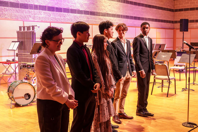 young composers standing