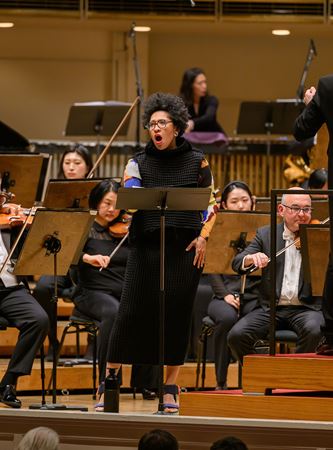 Julia Bullock sings, accompanied by the CSO