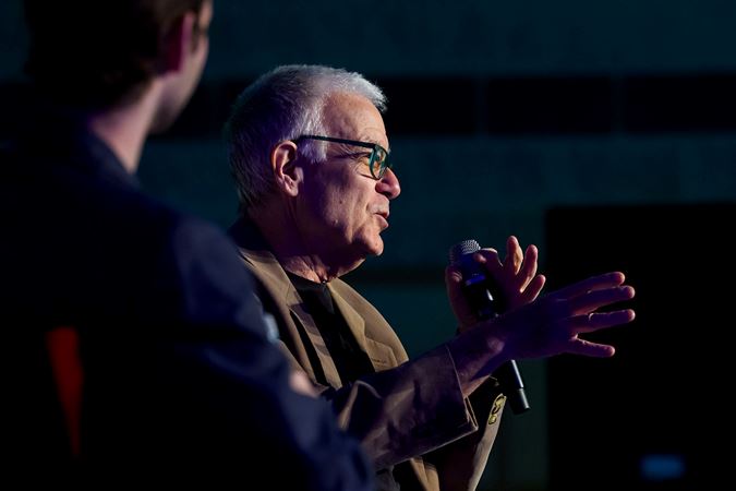 CSO viola Max Raimi speaks at College Night