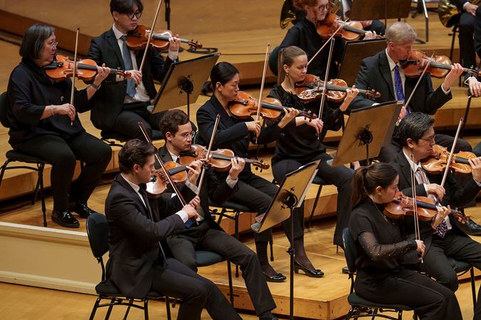 Group shot of CSO violinists
