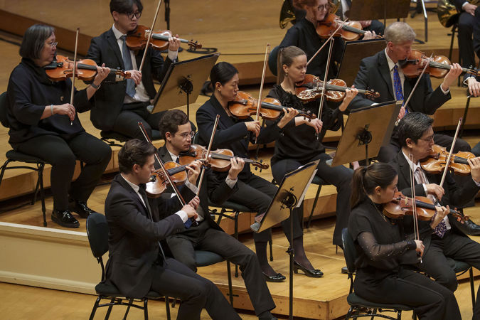Group shot of CSO violinists