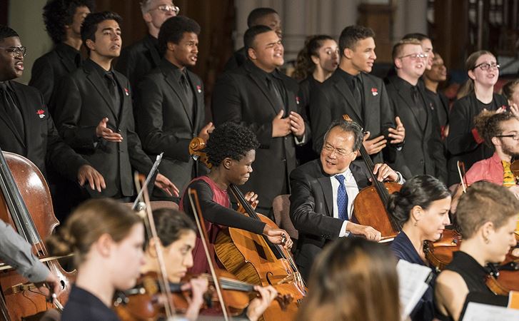 Ma joins CSO and Civic musicians and the St. Sabina Band as part of the CSOA’s Initiative for a More Peaceful Chicago.
