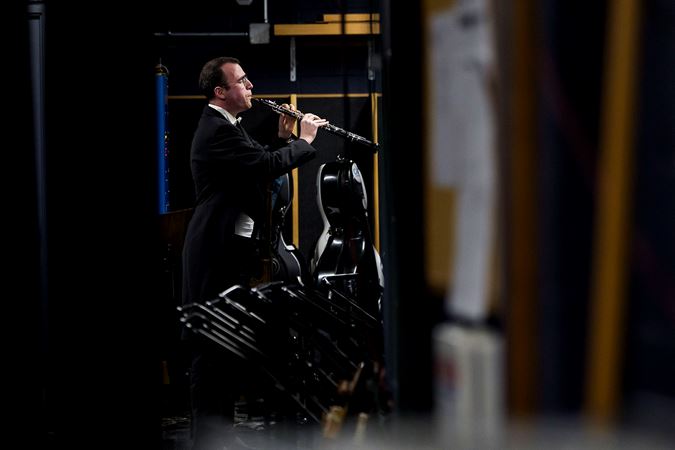 CSO Principal Oboe William Welter performs an offstage solo part during Symphonie fantastique