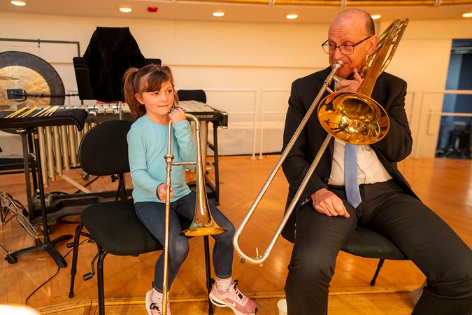 young trombone player