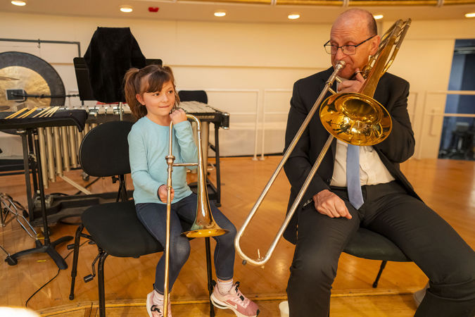 young trombone player