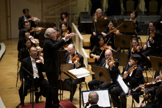 Manfred Honeck Leading The CSO And Chorus On Stage