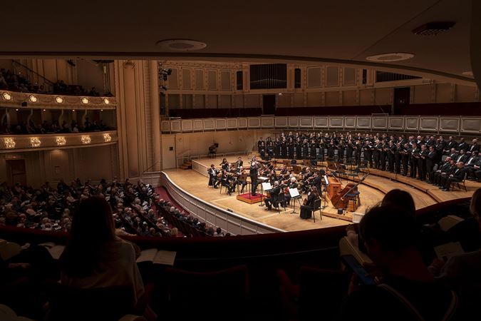 orchestra-chorus performing