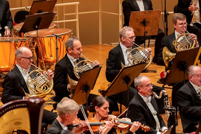 horn section playing