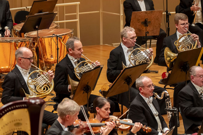 horn section playing