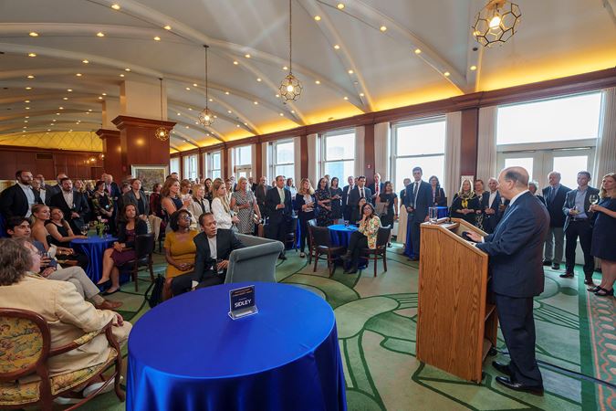 A wide shot of the Corporate Night reception in Club 9