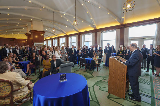 A wide shot of the Corporate Night reception in Club 9