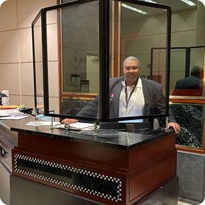 Adams street security desk