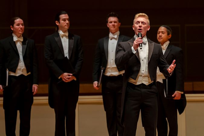 a member of Chanticleer sings a solo