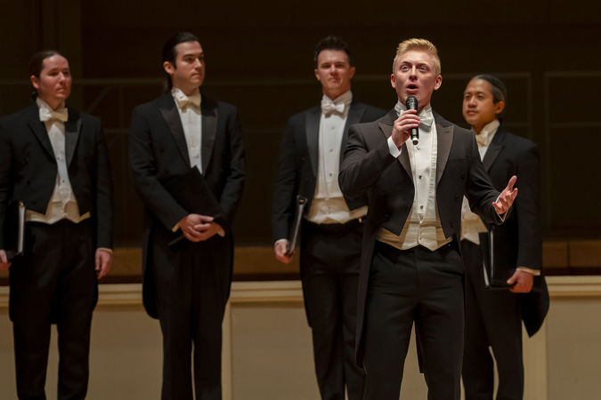 a member of Chanticleer sings a solo