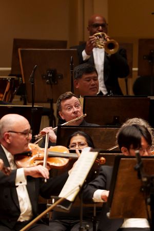 Closeup of Principal Flute Stefán Ragnar Höskuldsson