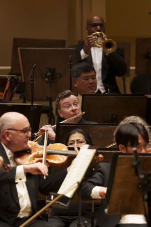 Closeup of Principal Flute Stefán Ragnar Höskuldsson
