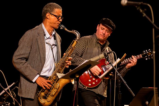 saxophonist Mark Turner and guitarist Kurt Rosenwinkel perform as part of the Unlimited Miles ensemble