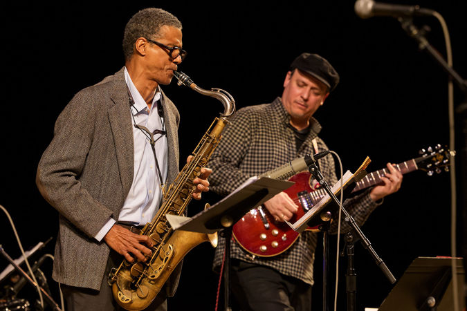 saxophonist Mark Turner and guitarist Kurt Rosenwinkel perform as part of the Unlimited Miles ensemble