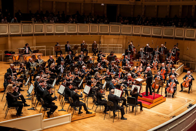 full orchestra playing