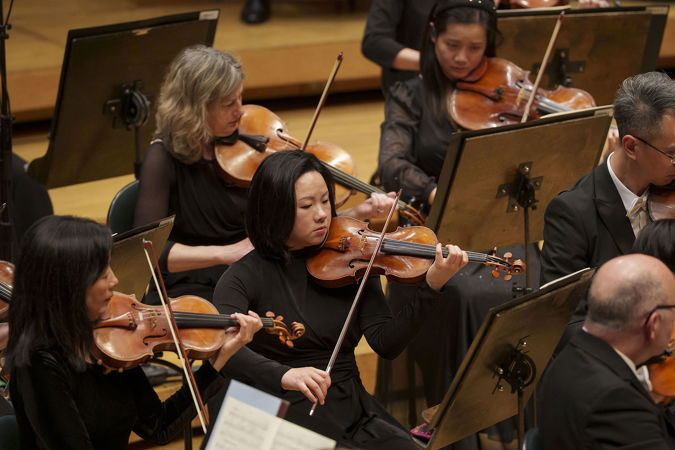 Group shot of the CSO violin section