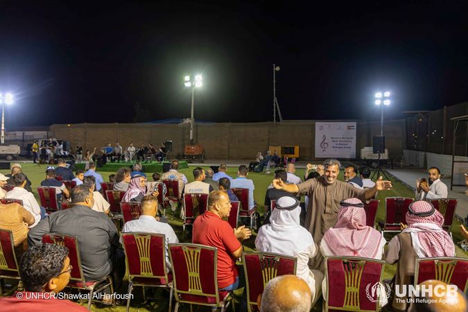 Spectators at the Zaatari refugee camp