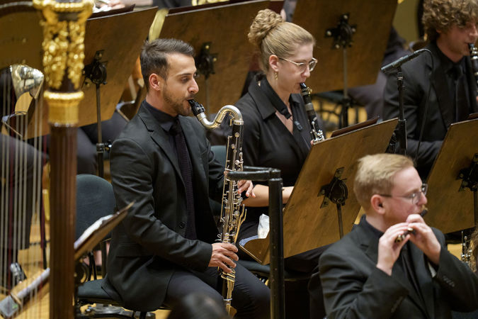 Closeup Of Civic Clarinet Section On Stage
