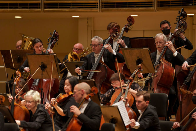 Bass section playing