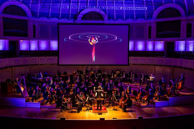 orchestra with screen