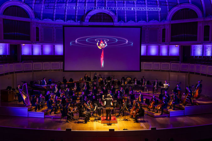 orchestra with screen