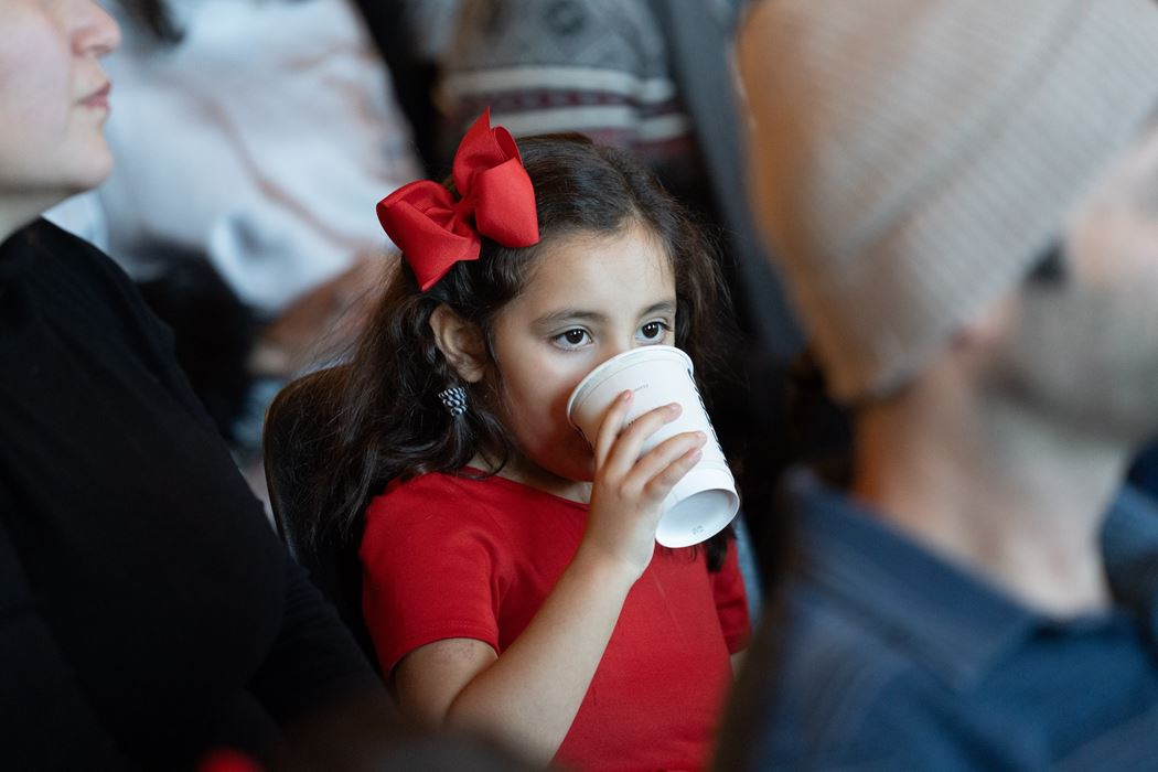 Girl drinking hot chocolate