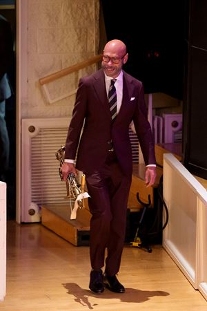 Closeup of Joshua Redman walking on stage