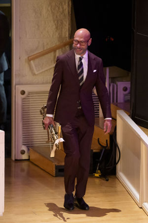 Closeup of Joshua Redman walking on stage