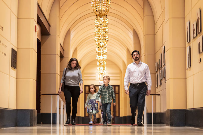 family walking