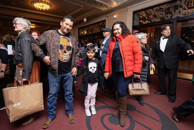 a family enters the venue