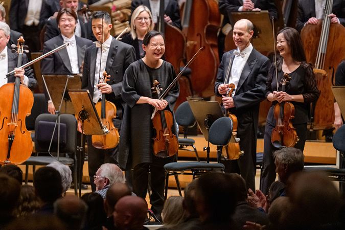 viola soloist smiling