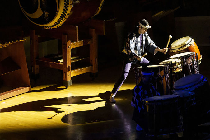 a taiko drummer from Kodo performs solo