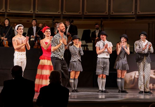A bow shot of choreographer Nicolas Blanc on stage