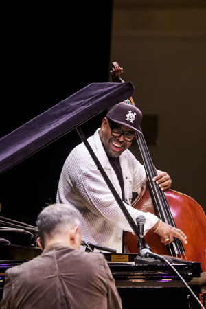 Christian McBride, on bass, smiles at pianist Brad Mehldau as they riff off of one another