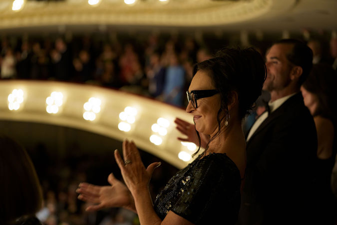 Patrons applauding the CSO and Joyce DiDonato from the Box Level