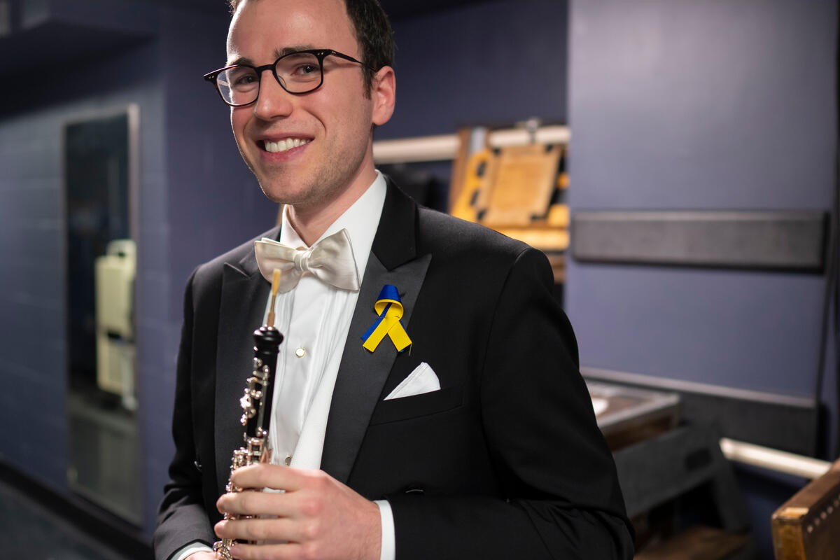 Principal Oboe William Welter prepares for a concerto by Bach Chicago