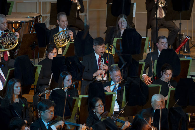 A group shot of the CSO wind players