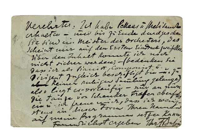 Letter to Schoenberg from Busoni