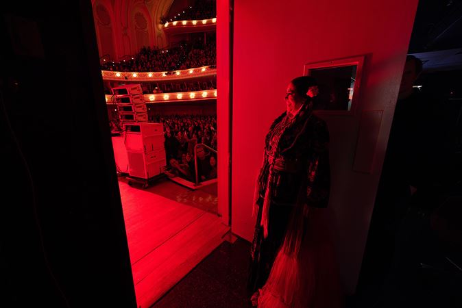 Downs smiling backstage