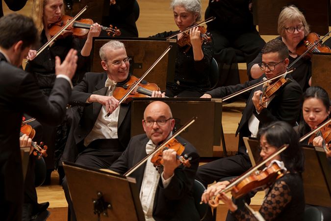 second violins playing